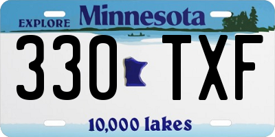 MN license plate 330TXF