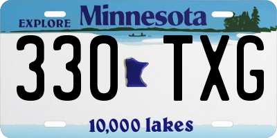 MN license plate 330TXG