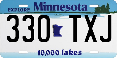 MN license plate 330TXJ