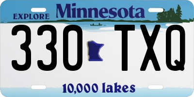 MN license plate 330TXQ