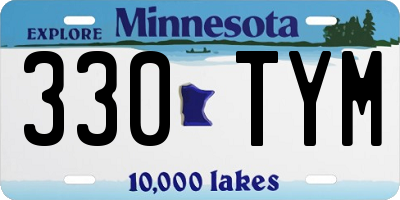 MN license plate 330TYM