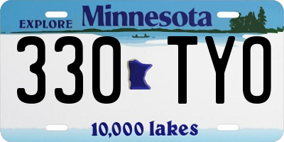 MN license plate 330TYO