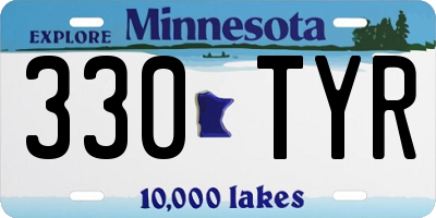 MN license plate 330TYR