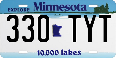 MN license plate 330TYT
