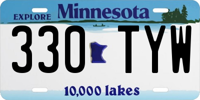 MN license plate 330TYW
