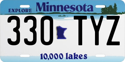 MN license plate 330TYZ