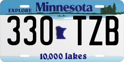 MN license plate 330TZB