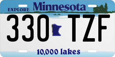 MN license plate 330TZF