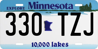 MN license plate 330TZJ