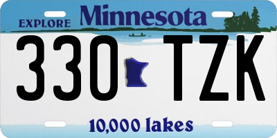 MN license plate 330TZK