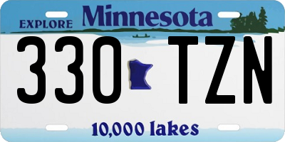 MN license plate 330TZN