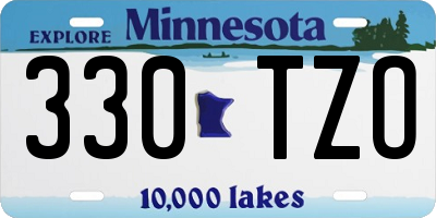 MN license plate 330TZO