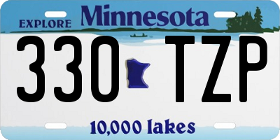 MN license plate 330TZP