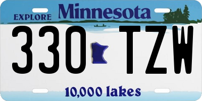 MN license plate 330TZW