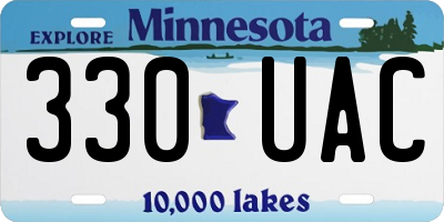 MN license plate 330UAC