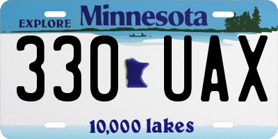 MN license plate 330UAX