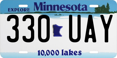 MN license plate 330UAY