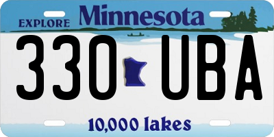 MN license plate 330UBA