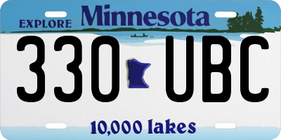 MN license plate 330UBC