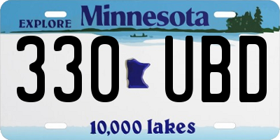MN license plate 330UBD