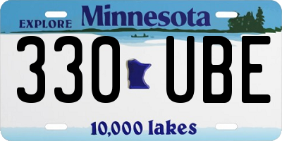 MN license plate 330UBE