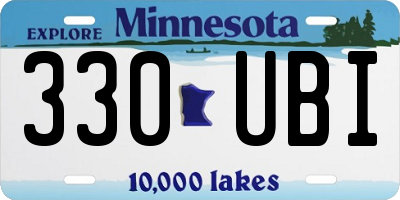 MN license plate 330UBI