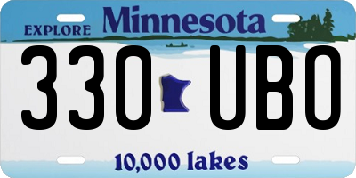 MN license plate 330UBO