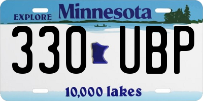 MN license plate 330UBP