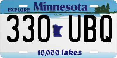 MN license plate 330UBQ