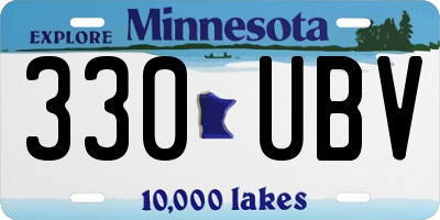 MN license plate 330UBV