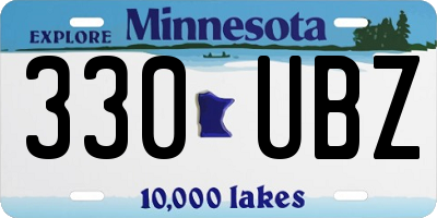 MN license plate 330UBZ
