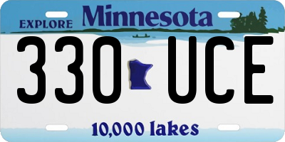 MN license plate 330UCE