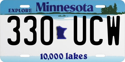 MN license plate 330UCW