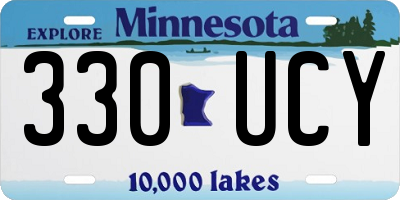 MN license plate 330UCY