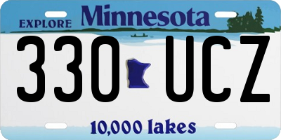 MN license plate 330UCZ