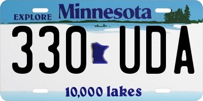 MN license plate 330UDA