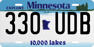 MN license plate 330UDB