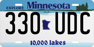 MN license plate 330UDC
