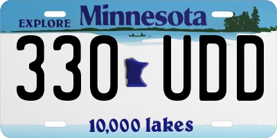 MN license plate 330UDD