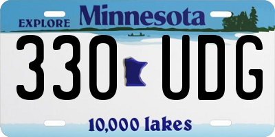 MN license plate 330UDG