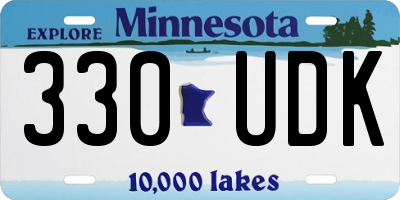 MN license plate 330UDK