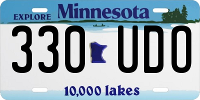 MN license plate 330UDO