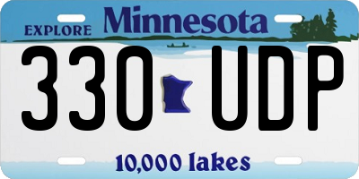 MN license plate 330UDP
