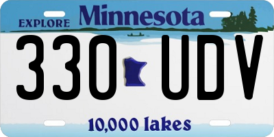 MN license plate 330UDV