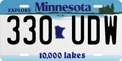 MN license plate 330UDW