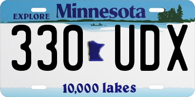 MN license plate 330UDX