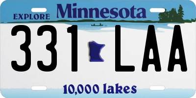 MN license plate 331LAA