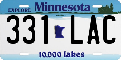 MN license plate 331LAC