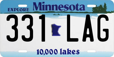 MN license plate 331LAG