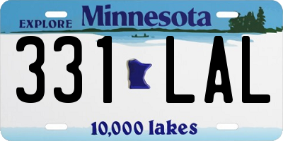 MN license plate 331LAL